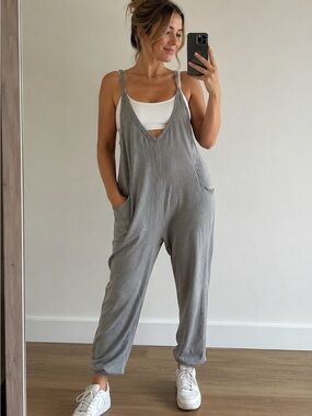Sincerely Jules Light Gray Sleeveless Jumpsuit